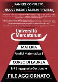 Analisi Matematica I 1 | PANIERE COMPLETO + NUOVE INEDITE ULTIMA RIFORMA | L-9/L9 | 2025