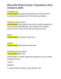 Maryville Pharm Exam 4 Questions And Answers 2025