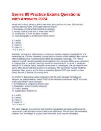 Series 86 Practice Exams Questions with Answers 2024