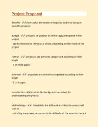 Project Proposal questions and verified answers