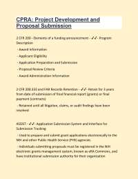 CPRA: Project Development and Proposal Submission