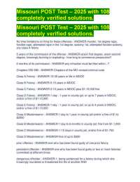Missouri POST Test – 2025 with 108 completely verified solutions.