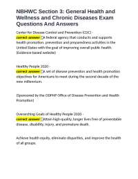 NBHWC Section 3: Health, Wellness, and Chronic Diseases Exam Q&A