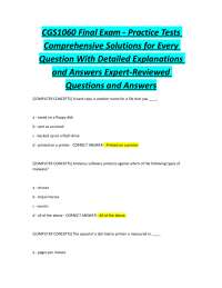 CGS1060 Final Exam Practice Tests: Comprehensive Solutions