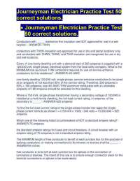 Journeyman Electrician Practice Test 50 correct solutions.