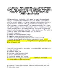 ATLS EXAM | ADVANCED TRAUMA LIFE SUPPORT EXAM | ALL QUESTIONS AND CORRECT ANSWERS