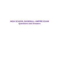 HIGH SCHOOL BASEBALL UMPIRE EXAM Questions and Answers