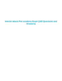 Interior attack Fire academy Exam {100 Questions and Answers}