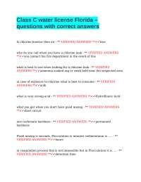 Class C water license Florida – questions with correct answers
