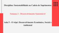 Sustentabilidade na Cadeia de Suprimentos: O Tripé Econômico, Social e Ambiental