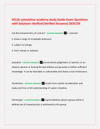 SCCJA cumulative academy study Guide Exam Questions with Solutions Verified (Verified Answ