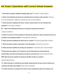 AIC Exam 2 Questions with Correct Solved Answers