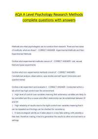 AQA A Level Psychology Research Methods complete