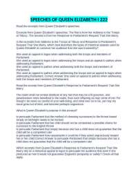 SPEECHES OF QUEEN ELIZABETH I 222