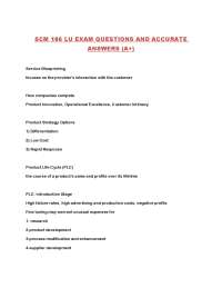 SCM 186 LU EXAM QUESTIONS AND ACCURATE ANSWERS (A+)