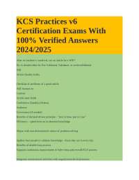 KCS Practices v6 Certification Exams With 100% Verified Answers 2024/2025