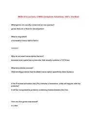 MCB 474 Lecture 4 With Complete Solutions 100% Verified