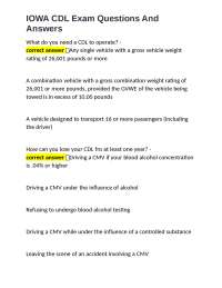 IOWA CDL Exam Questions And Answers