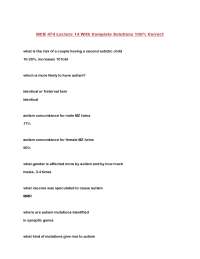 MCB 474 Lecture 14 With Complete Solutions 100% Correct