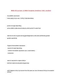 MCB 474 Lecture 12 With Complete Solutions 100% Verified