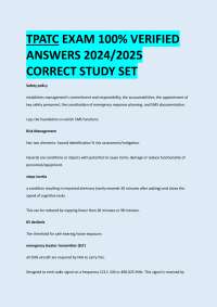 TPATC EXAM 100% VERIFIED  ANSWERS 2024/2025  CORRECT STUDY SET