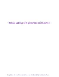 Kansas Driving Test Questions and Answers