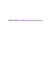 NBDHE SHORT EXAM Questions and Answers