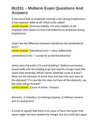 BU231 – Midterm Exam Questions And Answers