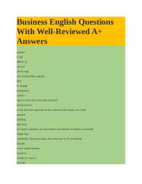 Business English Questions With Well-Reviewed A+ Answers