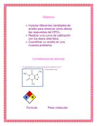 Determinación de Cafeína en Muestras por Cromatografía Líquida de Alta Resolución (HPLC) -
