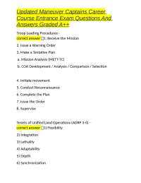 Updated Maneuver Captains Career Course Entrance Exam Questions And Answers Graded A++