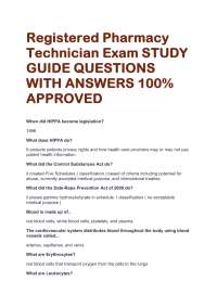 Registered Pharmacy Technician Exam STUDY GUIDE QUESTIONS WITH ANSWERS 100% APPROVED
