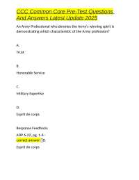 CCC Common Core Pre-Test Questions And Answers Latest Update 2025