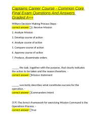 Captains Career Course - Common Core Final Exam Questions And Answers Graded A++
