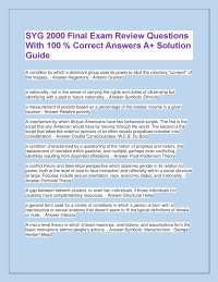 SYG 2000 Final Exam Review Questions With 100 % Correct Answers A+ Solution Guide