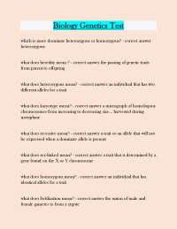 Biology Genetics Test Questions answers latest update