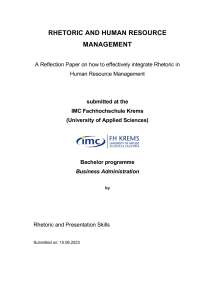 Rhetoric and Human Resource Management