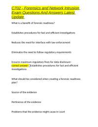 C702 - Forensics and Network Intrusion Exam Questions And Answers Latest Update