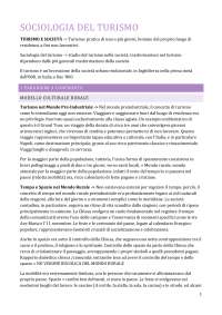 Riassunto Sociologia del turismo