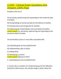 LCSW - Clinical Exam Questions And Answers 100% Pass