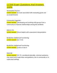 LCSW Exam Questions And Answers 100%