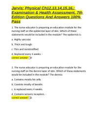 Jarvis: Physical Exam & Health Assessment, 7th Ed. - Chapters 12-16: Q&A