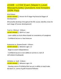 ASWB - LCSW Exam (Master's Level, Massachusetts) Questions And Answers 100% Pass