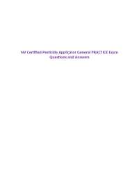 NV Certified Pesticide Applicator General PRACTICE Exam Questions and Answers