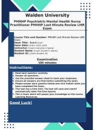 Last Minute Review LMR Georgette’s PMHNP Certification Review 5-6 Week Study Plan for the