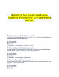 Salesforce App Builder Certification Questions and Answers