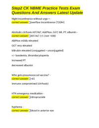 Step2 CK NBME Practice Tests Exam Questions And Answers
