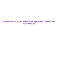 Practice Exam for National Pesticide Applicator Certification: Core Manual
