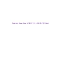 Portage Learning - CHEM 103 MODULE 5 Exam