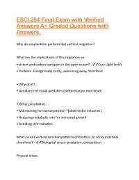 ESCI 204 Final Exam: Marine Ecology Questions and Answers